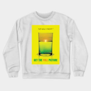 Half Full Half Empty Surrel Illustration Optimistic Crewneck Sweatshirt